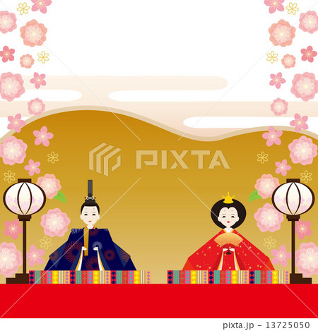 コピースペース-ひな人形,ひな祭りイメージ（屏風背景3） 13725050