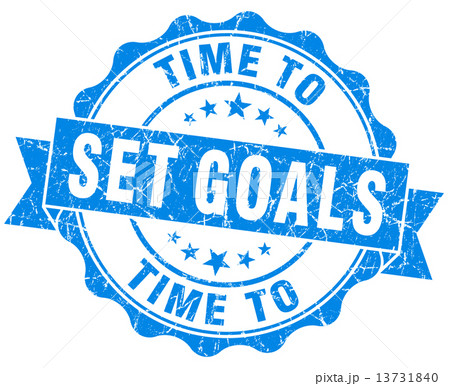 time to set goals blue grunge seal isolated on white 13731840