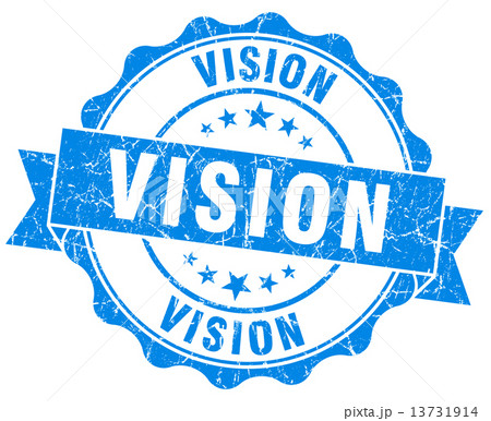vision blue grunge seal isolated on white vision blue grunge seal isolated on white 13731914