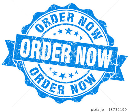 order now blue grunge seal isolated on white 13732190