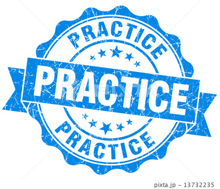 practice blue grunge seal isolated on white practice blue grunge seal isolated on white 13732235