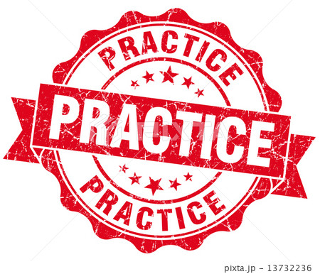 practice red grunge seal isolated on white 13732236