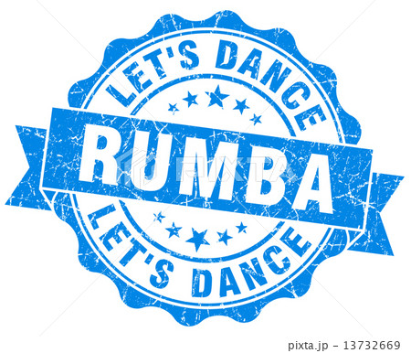rumba blue grunge seal isolated on white 13732669