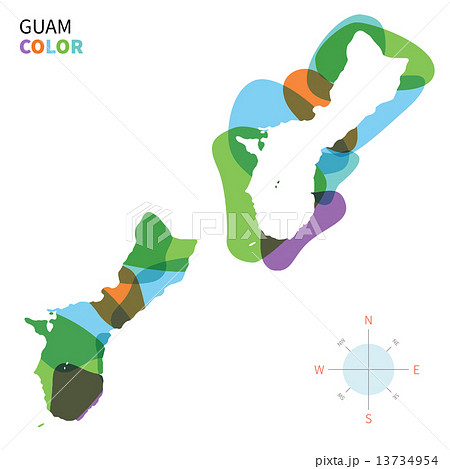 Abstract Vector Color Map Of Guam With のイラスト素材 13734954 Pixta