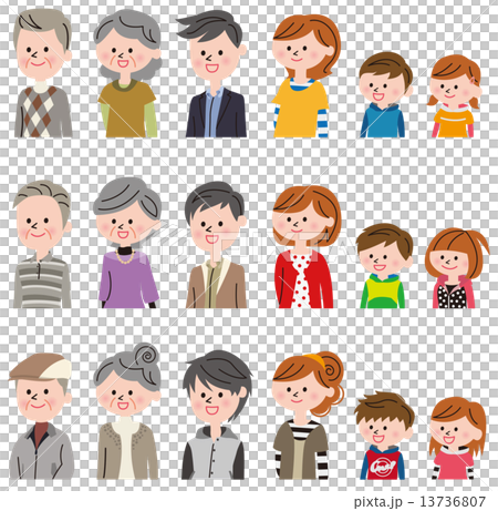 人物　いろいろ　アイコン 13736807