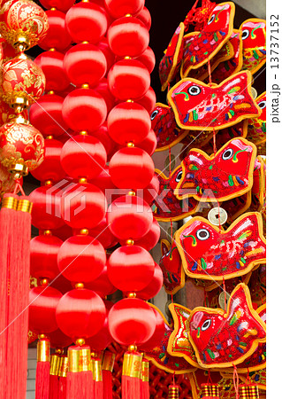 春節飾り 中国 上海 の写真素材