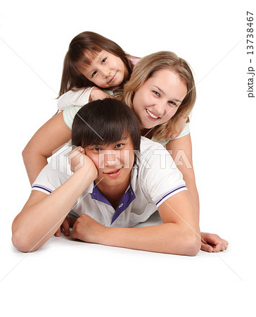 Casual portrait of a healthy, attractive young family 13738467