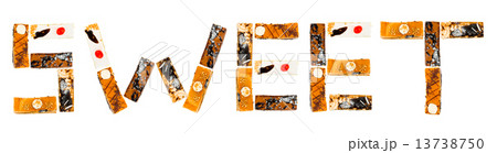 Word Sweet made of cakes 13738750