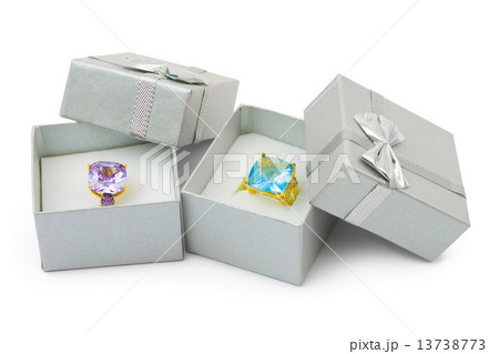 Gold rings in boxes Gold rings in boxes 13738773
