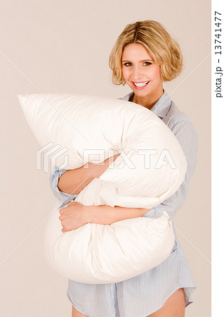 Girl with pillow Girl with pillow 13741477