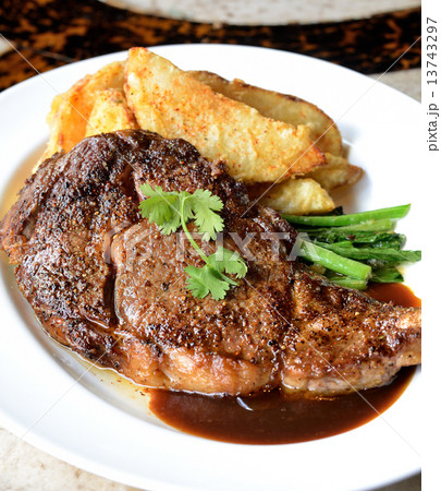 アメリカのステーキの写真素材