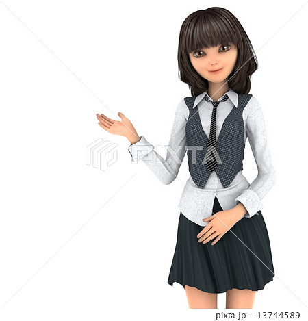 案内する可愛い女性 ３dcgイラスト素材のイラスト素材