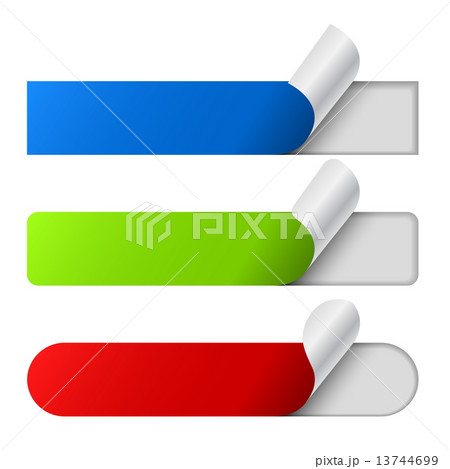 Peeling color labels set isolated on white background. Peeling color labels set isolated on white background. 13744699