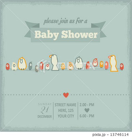 baby shower invitation in retro style 13746114