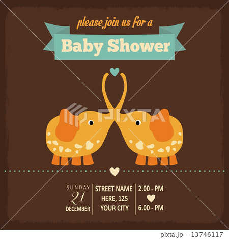 baby shower invitation in retro style 13746117