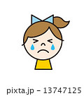 子供　涙　女の子 13747125
