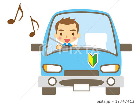 ドライブを楽しむ初心者のイラスト素材