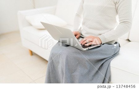 女性とパソコン 13748456