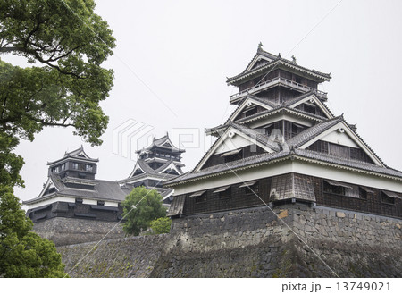 宇土櫓を手前に見る熊本城 13749021