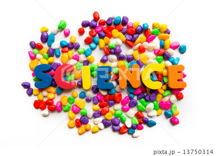 science word in colorful stone 13750314
