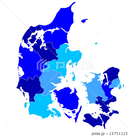 デンマーク 地図 国のイラスト素材