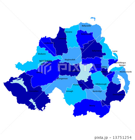 北アイルランド　地図　国 13751254