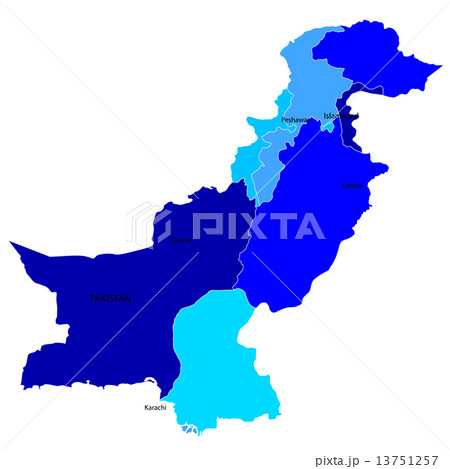パキスタン　地図　国 13751257