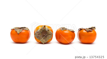 ripe persimmon isolated on white background close-up 13754325