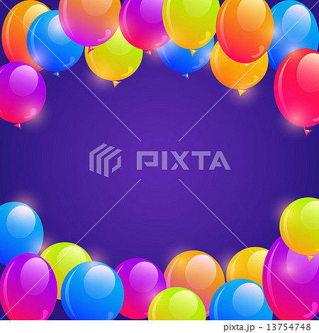 Bright Balloon Frame Background 13754748
