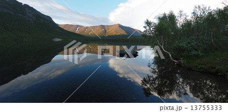 Boat on a mountain lake. Panorama Boat on a mountain lake. Panorama 13755333