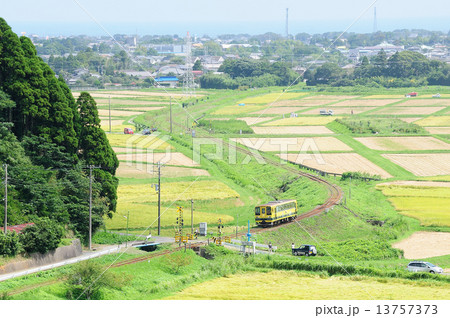 長閑な田園地帯を走るいすみ鉄道のムーミン列車 長閑な田園地帯を走るいすみ鉄道のムーミン列車 13757373