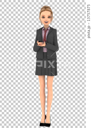 在手邊擺在與事的婦女 13757875