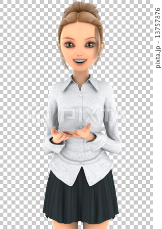 在手邊擺在與事的婦女 13757876