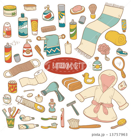 Set of vector bathroom and personal hygiene items 13757963