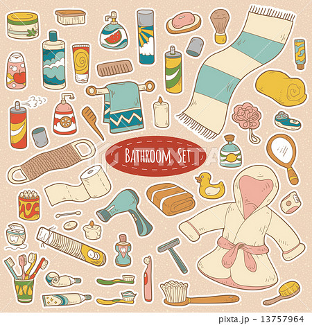 Set of vector bathroom and personal hygiene items 13757964