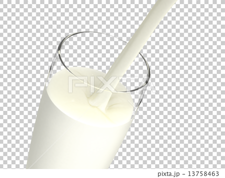 牛乳をグラスに注ぐのイラスト素材