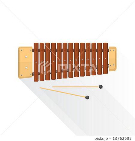 color flat style vector wood xylophone. 13762685