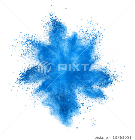 Blue powder explosion isolated on white Blue powder explosion isolated on white 13763051