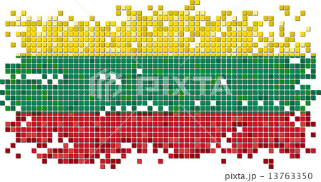Lithuanian grunge tile flag. Vector illustration 13763350