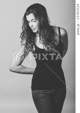 Woman, model of fashion, wearing casual clothes Woman, model of fashion, wearing casual clothes 13763524