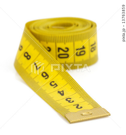yellow measuring tape isolated on white 13763859