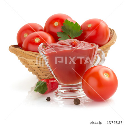 tomato sauce on white background tomato sauce on white background 13763874