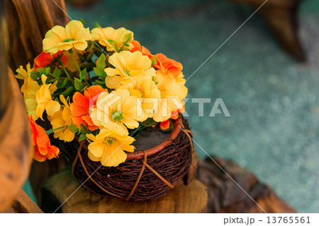 Close up of artificial flowers. 13765561