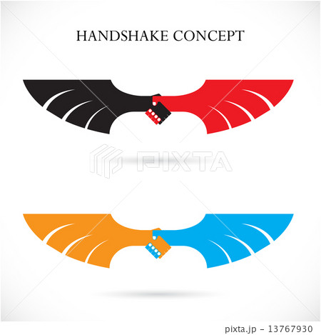 Handshake abstract design concept template....のイラスト素材 [13767930] - PIXTA