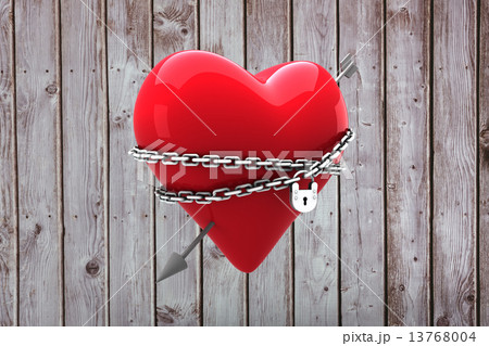 Composite image of locked heart 13768004