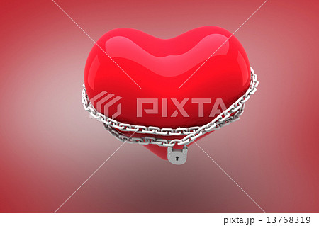 Composite image of locked heart Composite image of locked heart 13768319