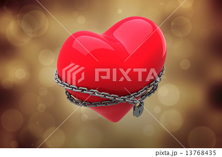 Composite image of locked heart 13768435