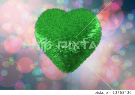 Large fuzzy green heart 13768436