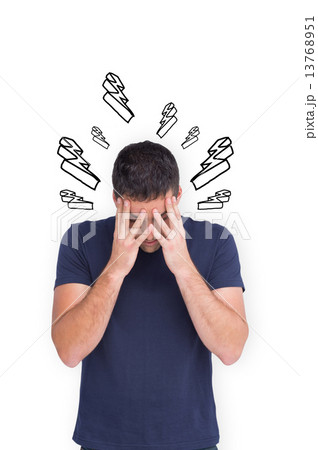 Composite image of man with headache Composite image of man with headache 13768951