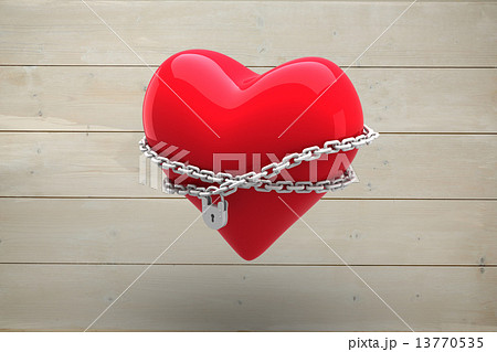 Composite image of locked heart 13770535
